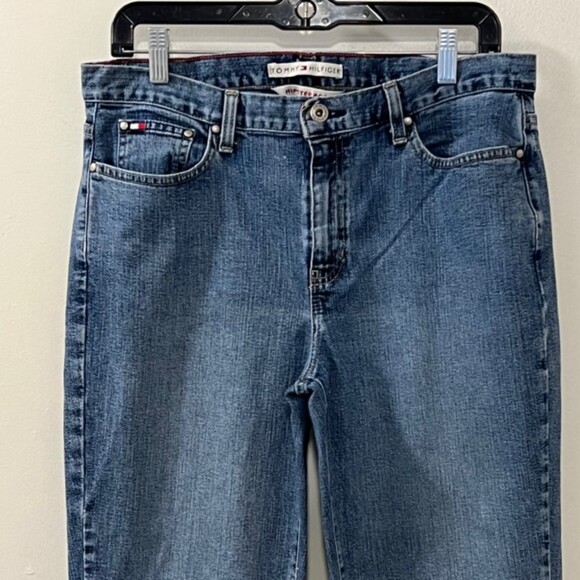 Tommy Hilfiger Womens Blue Washed Hipster Boot Cut Denim Jeans Size 10 - Picture 3 of 12